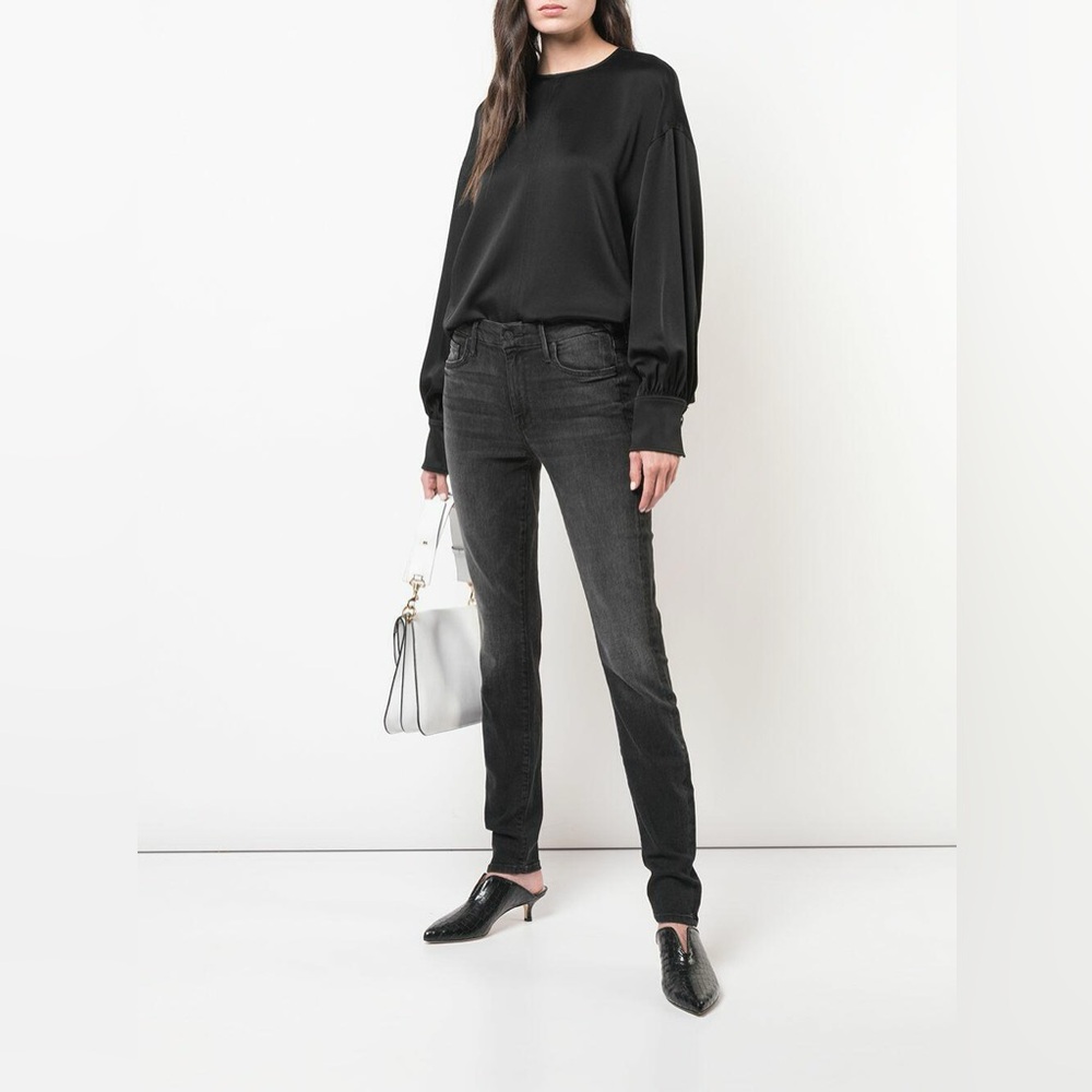 MOTHER High Waisted Looker Black Hawk Tapered Leg Jeans‎ Size 27